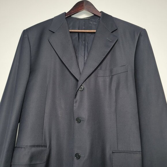 Canali Blazer Jacket Suit Sport Coat Men Size 44R Made in Italy Dark Blue